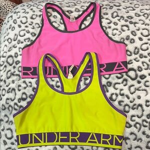 Under Armour Pink and Lime Sports Bras